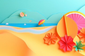 Fototapeta na wymiar Summer Themed Background Design