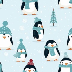 pattern with penguins