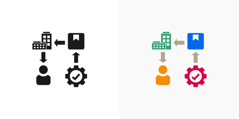 Supply chain icon or Supply chain symbol vector isolated. Best Supply chain icon for business design element. Simple Supply chain symbol vector.