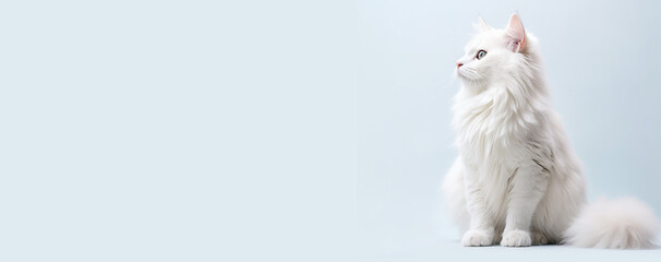 white cat with white background - Powered by Adobe
