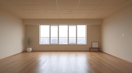 Fototapeta na wymiar empty roomclean japanese minimalist room interior, generative ai