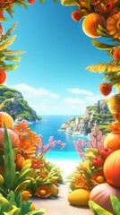Summer Themed Lush Fractal Design Background