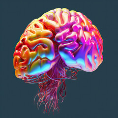 Iridescent brain on the theme of Psychological Safety, Generative AI illustration