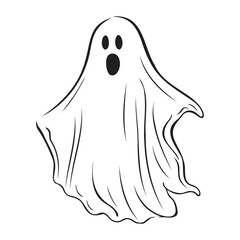 Cute ghost isolated, Vector Halloween concept, Cartoon Ghosts, Spooky vector