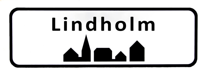 City sign of Lindholm - Lindholm Byskilt