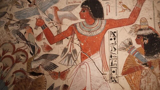 Ancient Egyptian Wall Painting from the Tomb Chapel of Nebamun