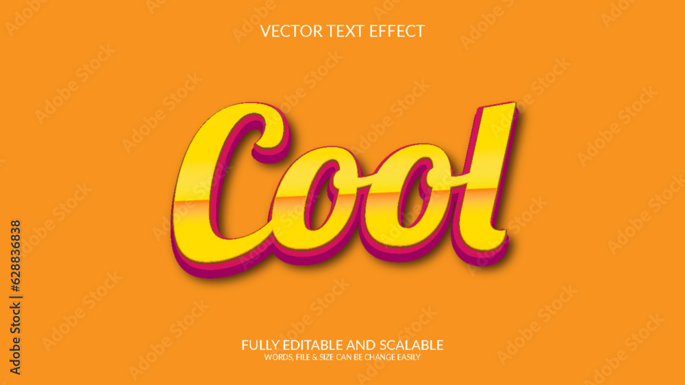 Wall mural cool 3d fully editable vector eps text effect template design