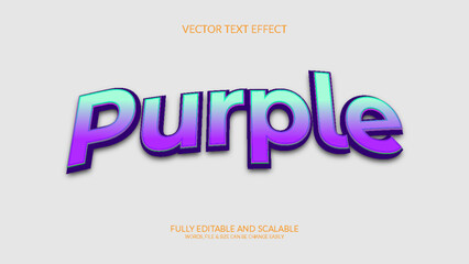 Fototapeta premium Purple 3D Fully Editable Vector Eps Text Effect Template Design 