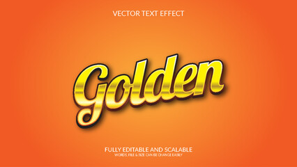 Golden 3D Fully Editable  Vector Eps Text Effect Template Design 