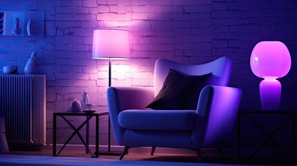 violet room very peri lampmodern design, generative ai