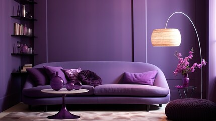 violet room very peri lampmodern design, generative ai
