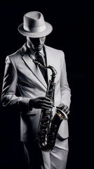 Fototapeta premium Illustration of the Independent Jazz of the 80s Music Emotion Generative AI Digital Art Wallpaper Background Journal Cover