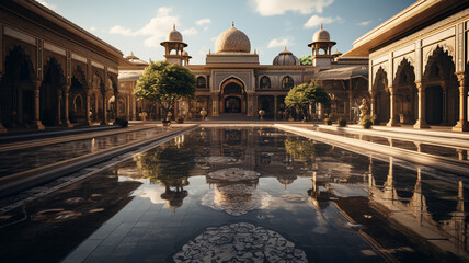 Fototapeta premium the grand mosque in abu dhabi.generative ai