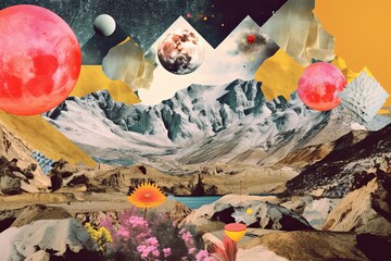 Surreal Intricate Digital Collage Background Design