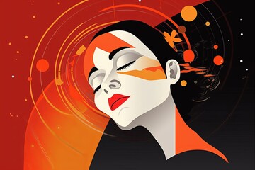Synthetic Themed Dreamy Female Profile Graphic Design