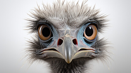 close up of a cute bird with big eyes.generative ai