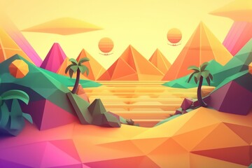 Tropical Summer Themed 3D Abstract Background