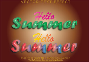 Vector replaceable Hello Summer text effect