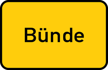 City sign of Bünde - Ortsschild von Bünde