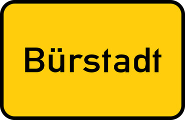 City sign of Bürstadt - Ortsschild von Bürstadt