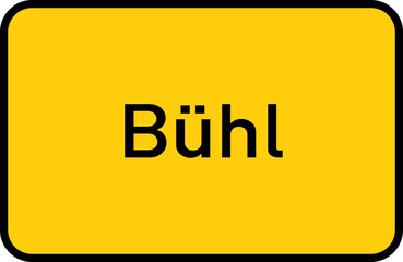 City sign of Bühl - Ortsschild von Bühl