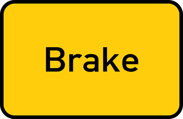 City sign of Brake - Ortsschild von Brake