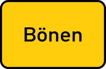 City sign of Bönen - Ortsschild von Bönen