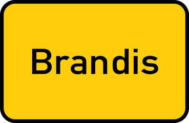Fototapeta premium City sign of Brandis - Ortsschild von Brandis