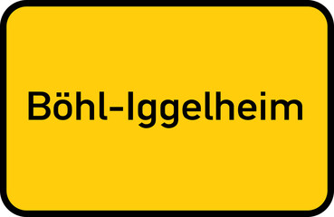City sign of Böhl-Iggelheim - Ortsschild von Böhl-Iggelheim
