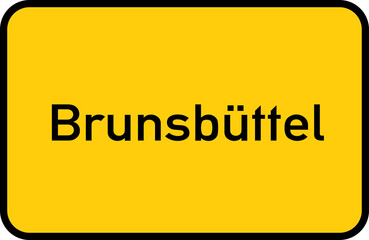 Fototapeta premium City sign of Brunsbüttel - Ortsschild von Brunsbüttel