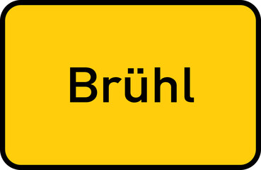 City sign of Brühl - Ortsschild von Brühl