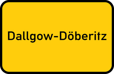 Fototapeta premium City sign of Dallgow-Döberitz - Ortsschild von Dallgow-Döberitz