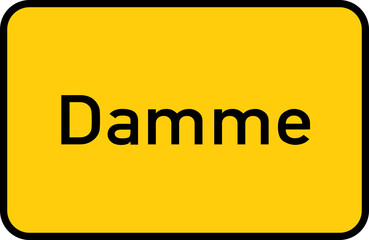 City sign of Damme - Ortsschild von Damme