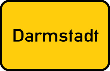 City sign of Darmstadt - Ortsschild von Darmstadt