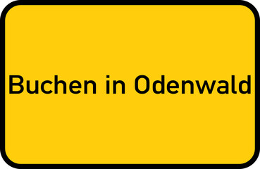 City sign of Buchen in Odenwald - Ortsschild von Buchen in Odenwald