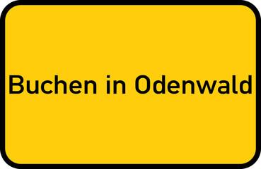Fototapeta premium City sign of Buchen in Odenwald - Ortsschild von Buchen in Odenwald