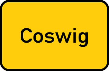 Fototapeta premium City sign of Coswig - Ortsschild von Coswig
