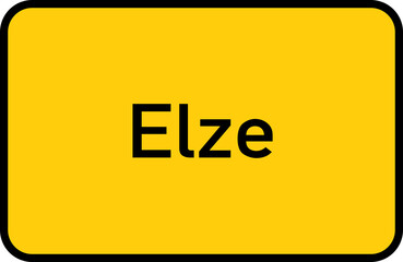 City sign of Elze - Ortsschild von Elze