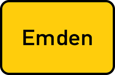 City sign of Emden - Ortsschild von Emden