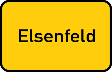 City sign of Elsenfeld - Ortsschild von Elsenfeld