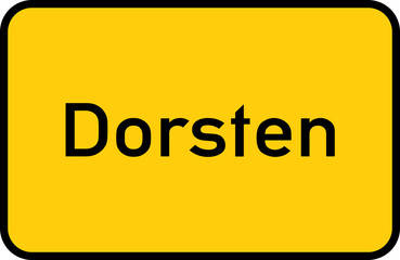 City sign of Dorsten - Ortsschild von Dorsten
