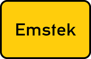 City sign of Emstek - Ortsschild von Emstek