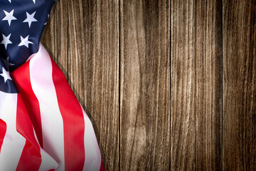 American flag background. Flag of USA with blank space for text, top view. Perfect for Patriots...