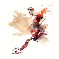 Football player watercolor paint 