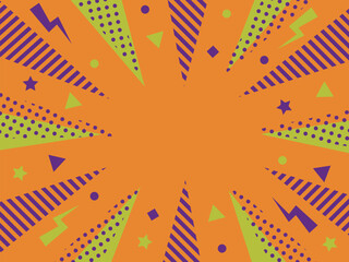 ハロウィンカラーの集中線の背景素材