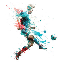 Football player watercolor paint