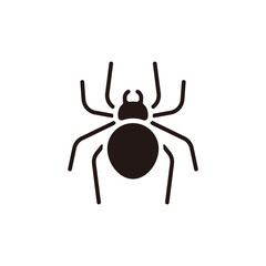Spider icon.Flat silhouette version.