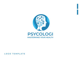 Organic Mind therapy vector design logo