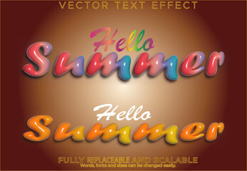 Vector replaceable Hello Summer text effect
