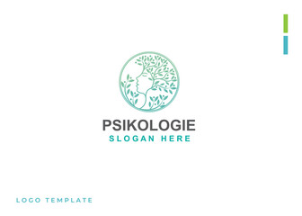 Organic Mind therapy vector design logo